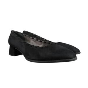 Stuart Weitzman Shoes Womens 8.5 Pumps Square Toe Block Heel Fashion Style Black